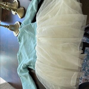 Blue and Cream Tulle Dress